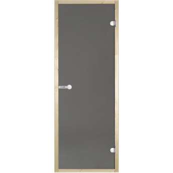 Дверь стеклянная HARVIA 7х19 коробка осина, стекло серое